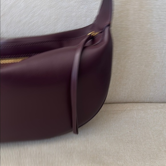 Zara Crescent Half Moon Burgundy Hobo Bag - Picture 6 of 10